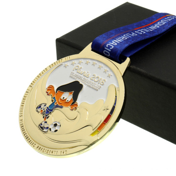 Atacado Metal Personalizado Eco Amigável Medalha de Ouro Futebol